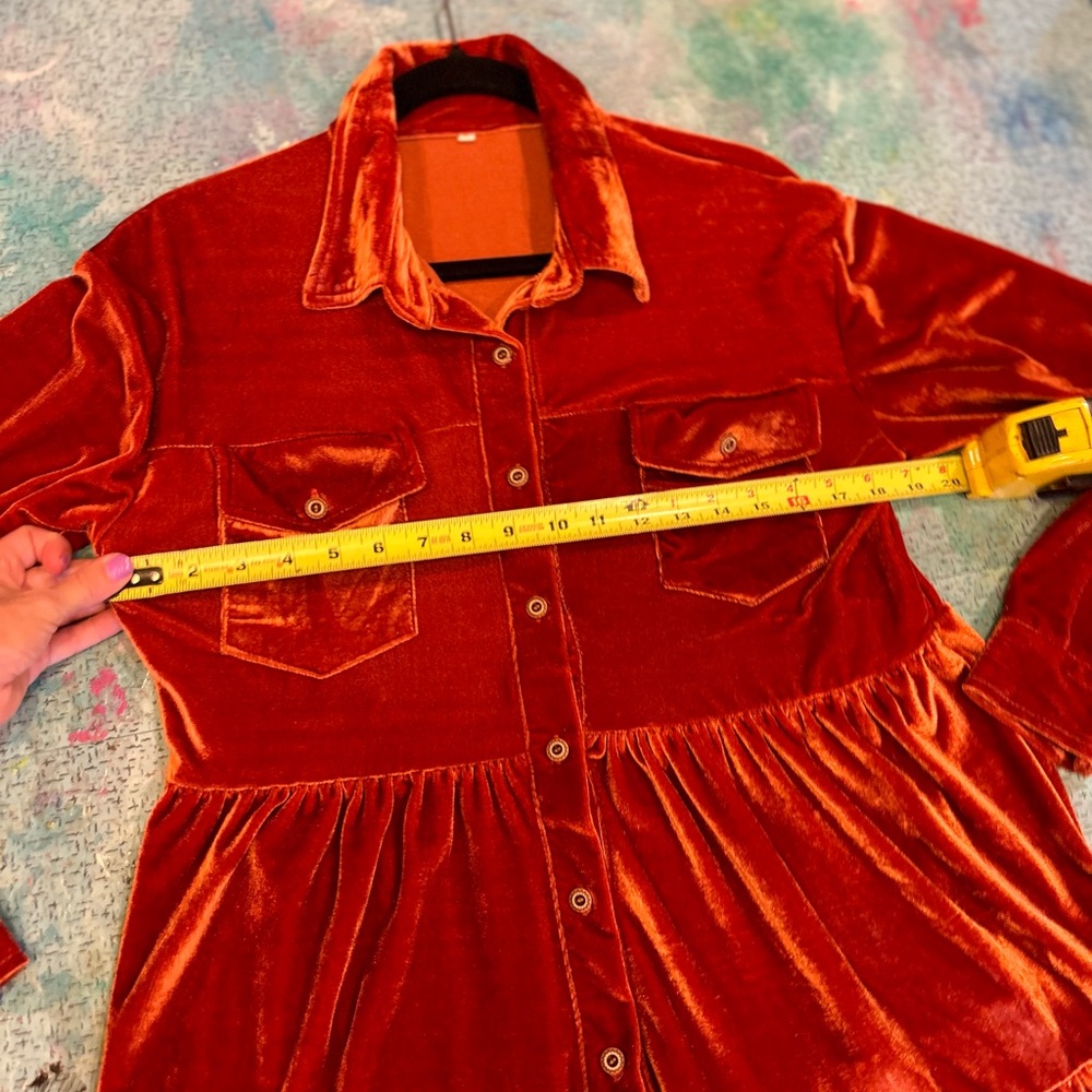 Rusty Velvet Prairie Dress - Picture 10 of 11